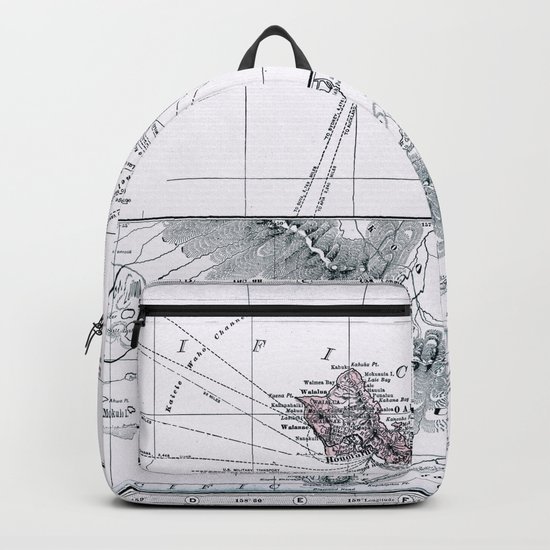 Vintage Hawaii Map 1899 Backpack