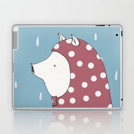 Piggy in a raincoat Laptop Skin