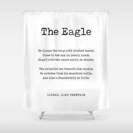 The Eagle - Alfred, Lord Tennyson Poem - Literature - Typewriter Print 1 Shower Curtain