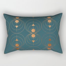 Copper Art Deco on Emerald Rectangular Pillow