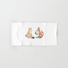 Shiba and fox Hand & Bath Towel