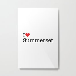 I Heart Summerset, SD Metal Print | Graphicdesign, Red, Love, Summerset, Typewriter, White, Heart, Sd, Southdakota 