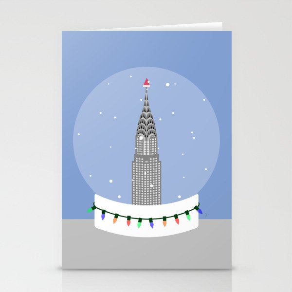 New York City NYC Christmas Snow Globe Stationery Cards