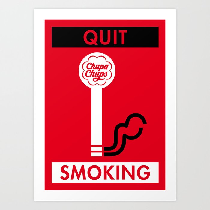 Illustrated new year wishes: #2 QUIT SMOKING Art Print