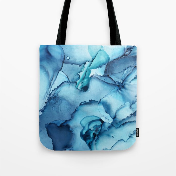The Blue Abyss Alcohol Ink Painting Tote Bag By Elizabethschulz The Blue Abyss Alcohol Ink Painting Tote Bag