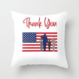 Thank You For Your Service Patriotic Veteran Throw Pillow