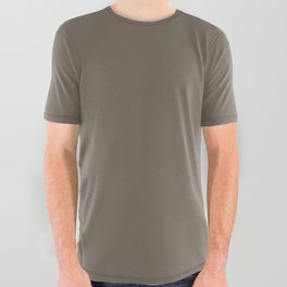Neutral Dark Brown Solid Color PPG Granite PPG1022-6 - All One Single Shade Hue Colour All Over Graphic Tee