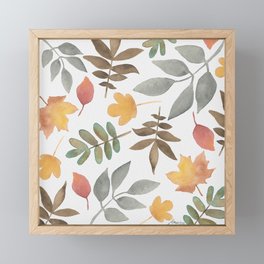 Fall Leaves Pattern Framed Mini Art Print