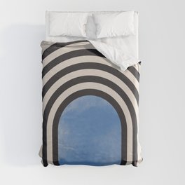 Minimalist Arches in Black and Blue  Duvet Cover