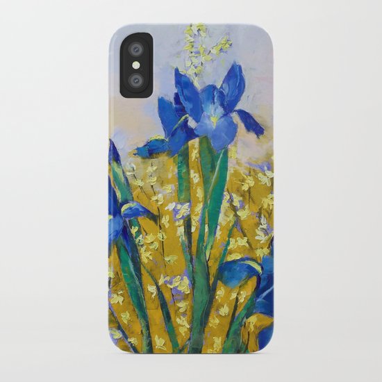 Iris and Forsythia iPhone Case