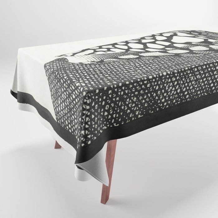 Black and White Sea Shell (Schelp, naar links) Tablecloth