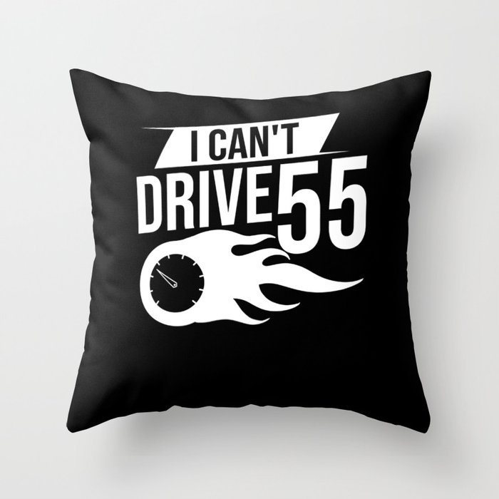 Speed Limit Sign Race Car Racer Street Racing Throw Pillow
