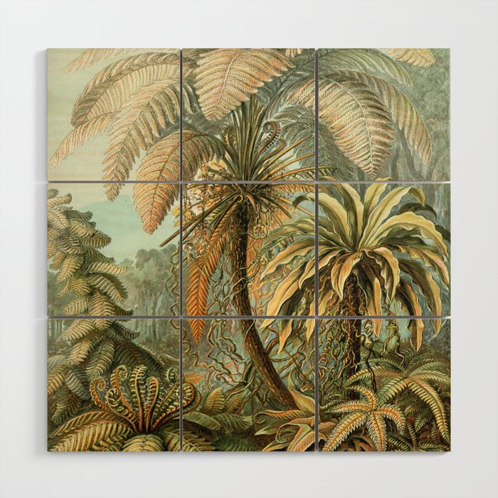 Vintage Tropical Palm Wood Wall Art