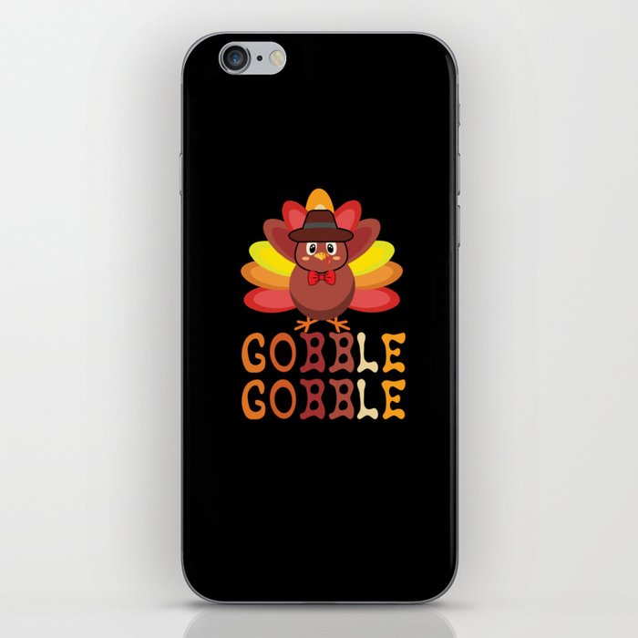 Fall Autumn Gobble Gobble Cute Turkey Thanksgiving iPhone Skin