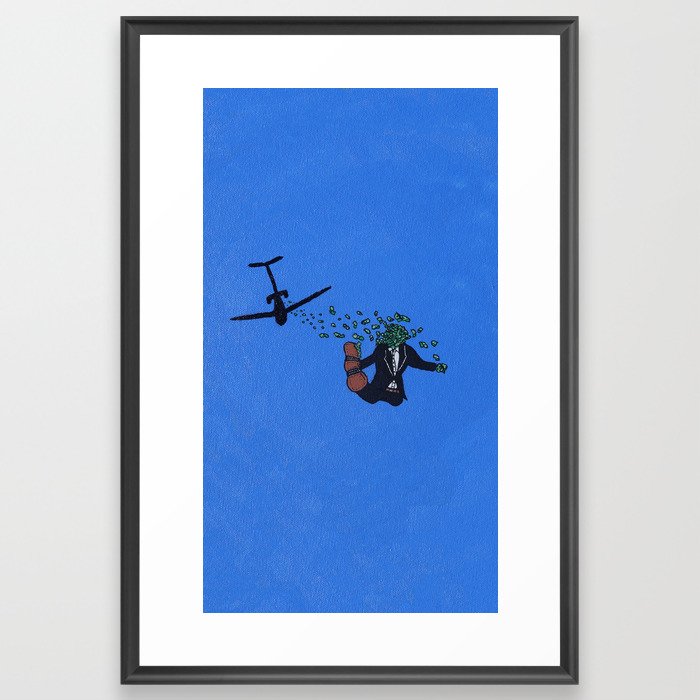 DB Cooper Modern Airplane Skydive Suit Framed Art Print