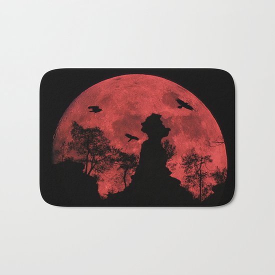 Red moon rock Bath Mat
