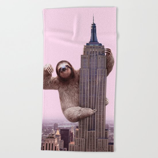 KING SLOTH Beach Towel