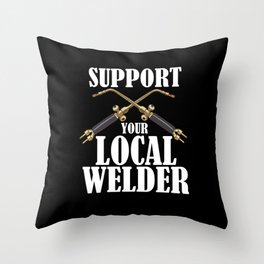 Local Welder Throw Pillow