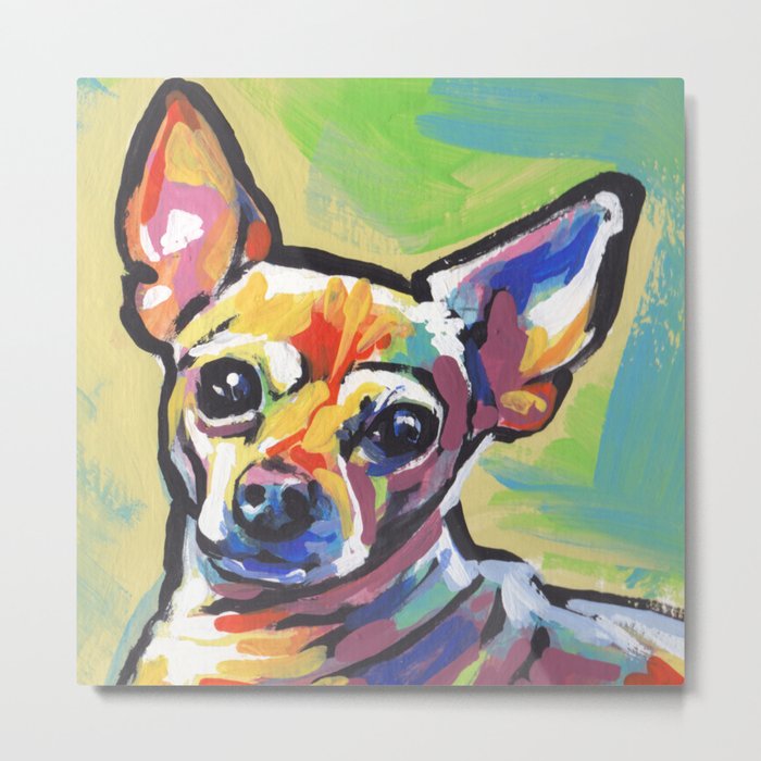 Fun Chihuahua Dog bright colorful Pop Art Metal Print