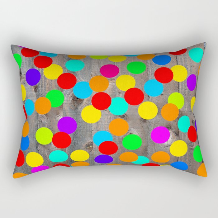 Wood & Dots Rectangular Pillow