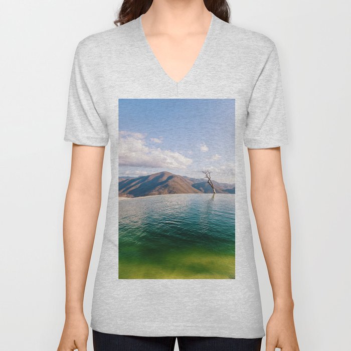 Lake in the Sky V Neck T Shirt