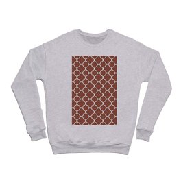 Quatrefoil (White & Brown Pattern) Crewneck Sweatshirt