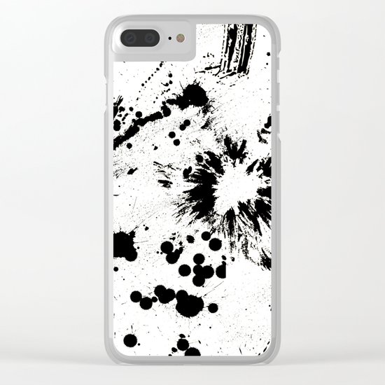 MONOCHROME SPLATTER Clear iPhone Case