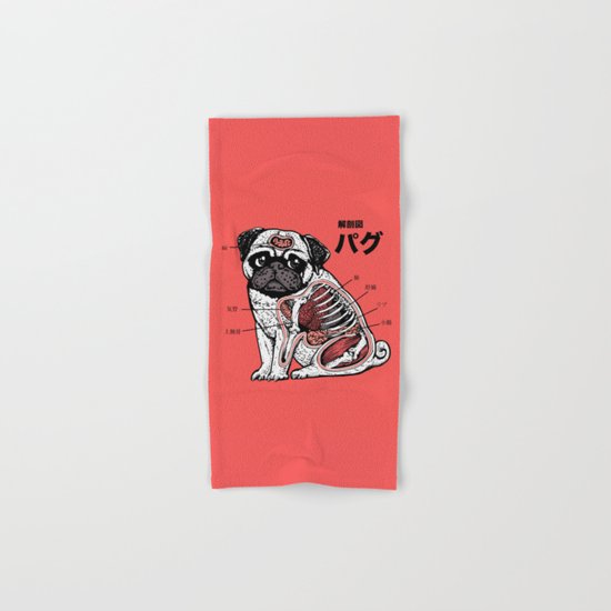 Pug Anatomy Hand & Bath Towel