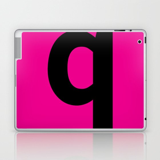 letter Q (Black & Magenta) Laptop & iPad Skin