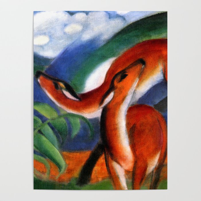 Franz Marc "Red Deer II" Poster