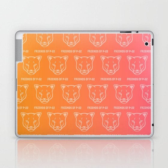 P22 Mountain Lion Pink & Orange Wrapping Paper Laptop & iPad Skin