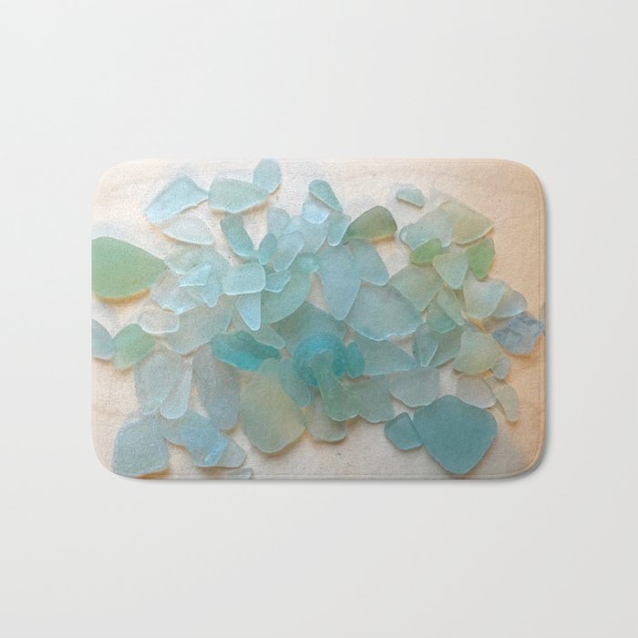 Ocean Hue Sea Glass Bath Mat by Coastal Whims Society6