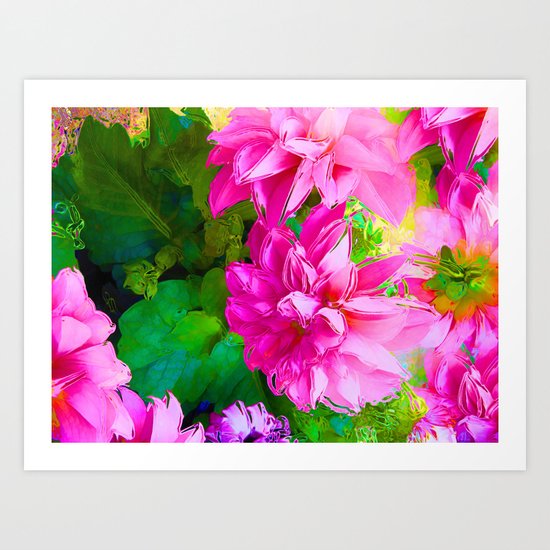 Hot Dahlia's Art Print