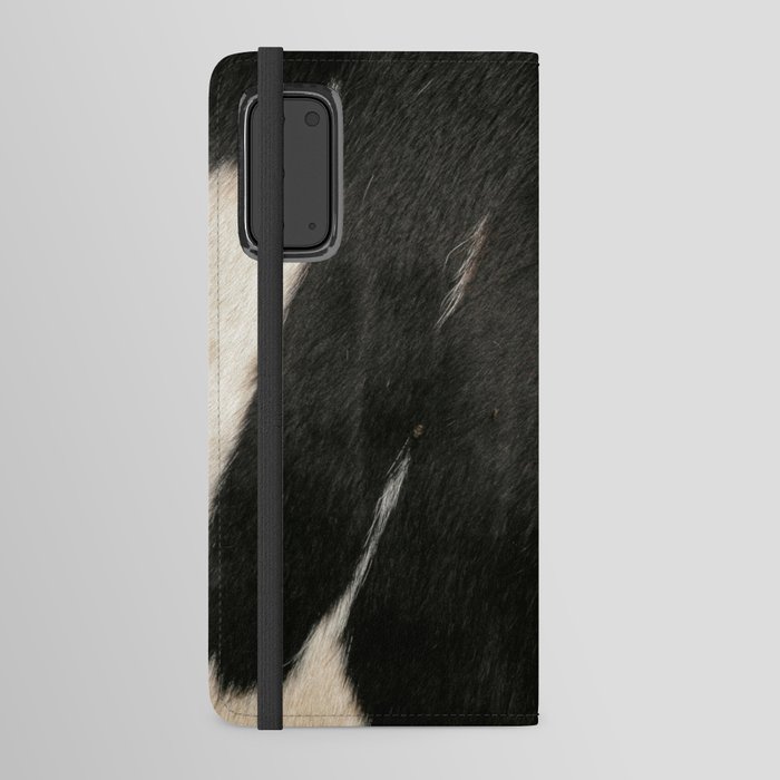 Vintage Black and White Cowhide, Cow Skin Print Pattern Android Wallet Case