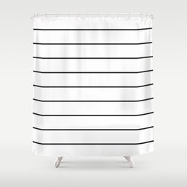 Simple Stripe | Black on White Shower Curtain