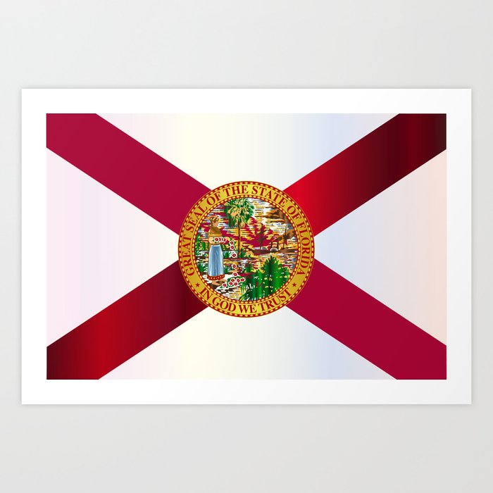 Florida State Metal Flag Art Print