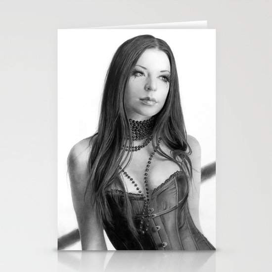 Just a woman - pencil drawing Stationery Cards