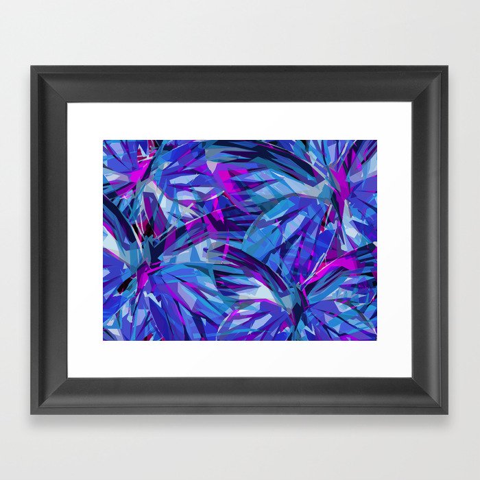 Butterfly Astract Blue Framed Art Print