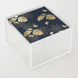 Palm Leaves and Butterflies Floral Prints Acrylic Box