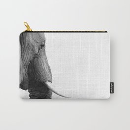 Black and white elephant portrait Carry-All Pouch