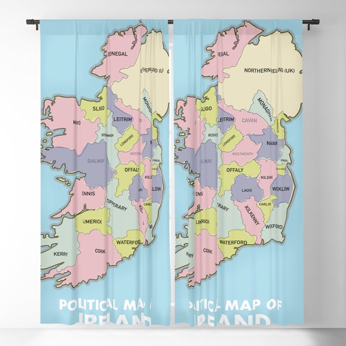 Political map of Ireland Blackout Curtain