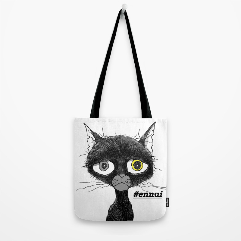 Ennui Black Cat Tote Bag By Middlingindustries Society6