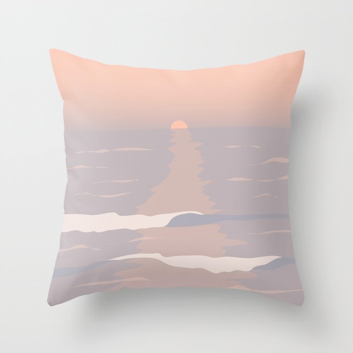 Sunset Waves Over Peru Throw Pillow