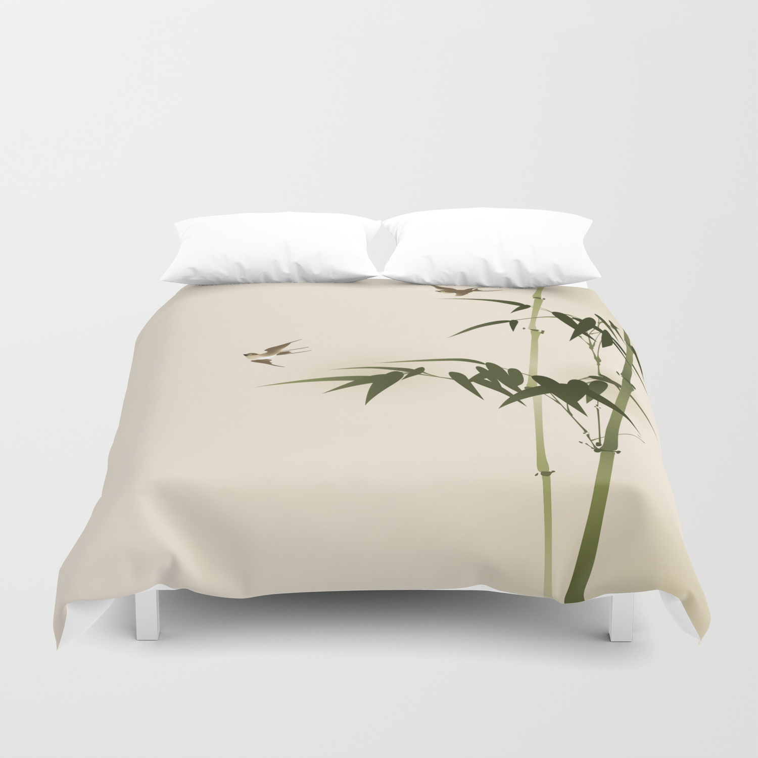 Oriental Style Bamboo Branches 001 Duvet Cover By Oriartiste