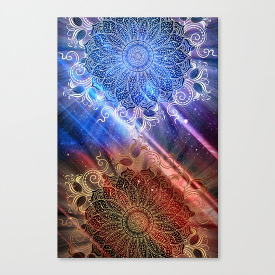 Mandala - Mighty fire & ice Canvas Print