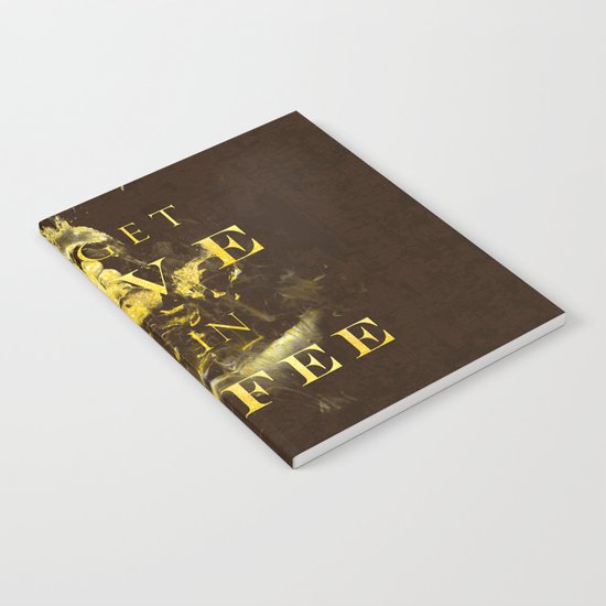 Forget love- fall in coffee- Typography in gold glitter Notebook