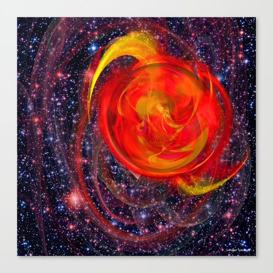 Red Star Burst Canvas Print