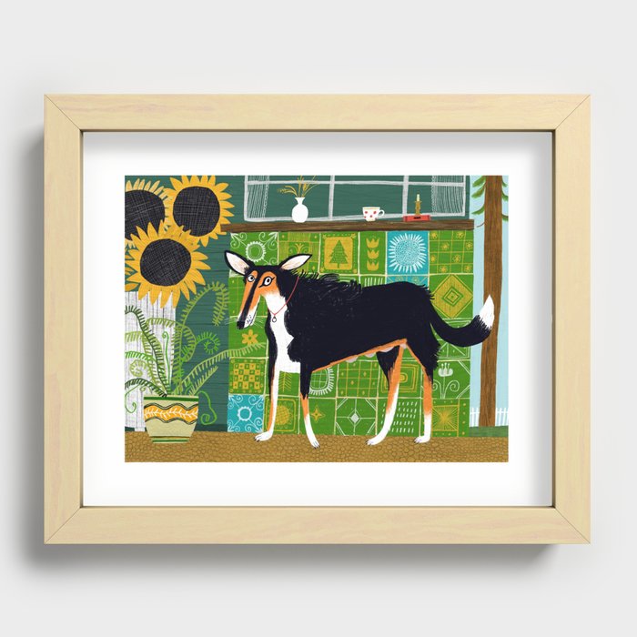 Zhuka and sunflowers Recessed Framed Print