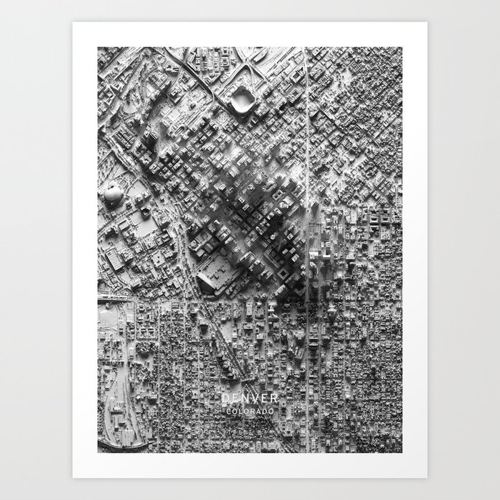 Denver 3D Map Art Print