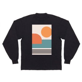 Vintage Summer Beach Geometric Long Sleeve T-shirt